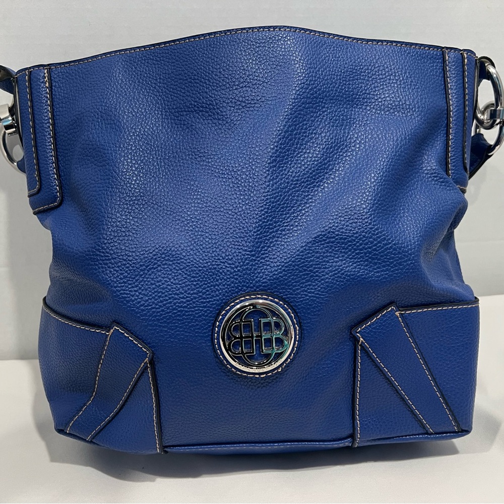 Dana Buchman Blue Shoulder Bag with Silver Accents
